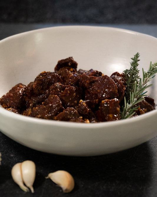 Wild Organic Venison Marinated Bites (Per Kilo)